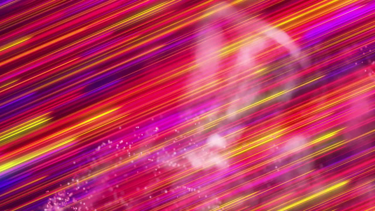 Initial pulse moving particle mass, stretching upward, drifting right, shedding sparks showing fade