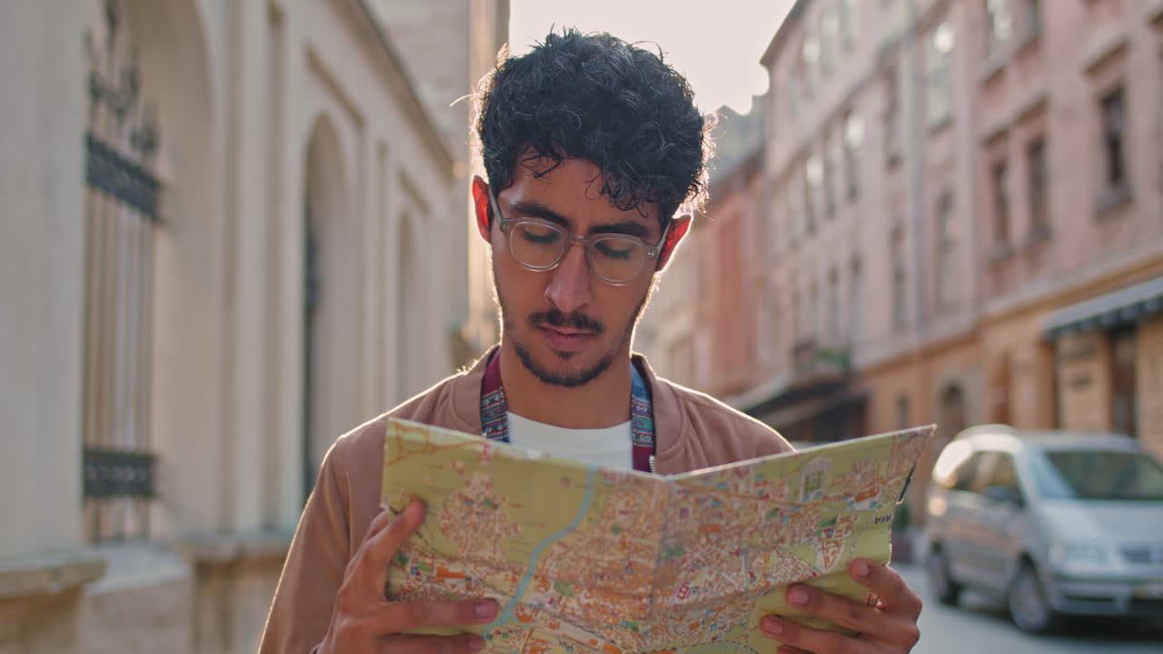 Tourist Exploring City with a Map