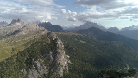 aerial flying through the italian dolomites revealing incredibly scenery