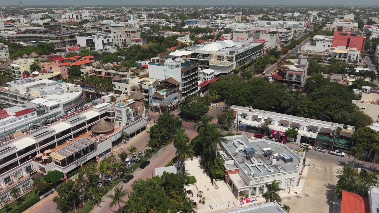 Meksika, Playa Del Carmen üzerinde havadan görünüm.