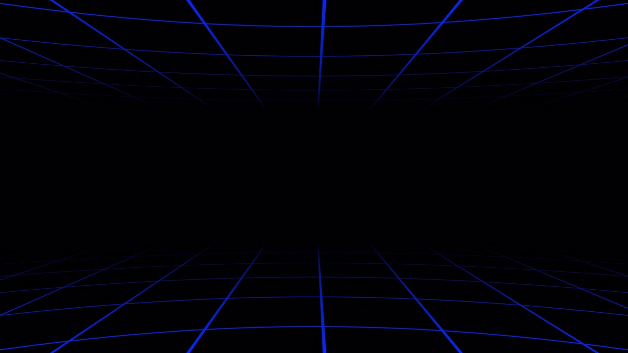 Retro Futuristic Blue Grid Lines Moving in Digital Space
