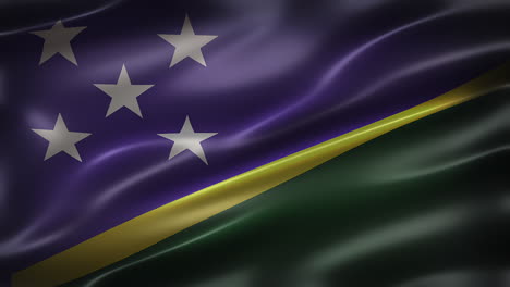 the flag of solomon islands, 4k full frame front view, waving in the wind, cinematic look and feel, with elegant silky texture