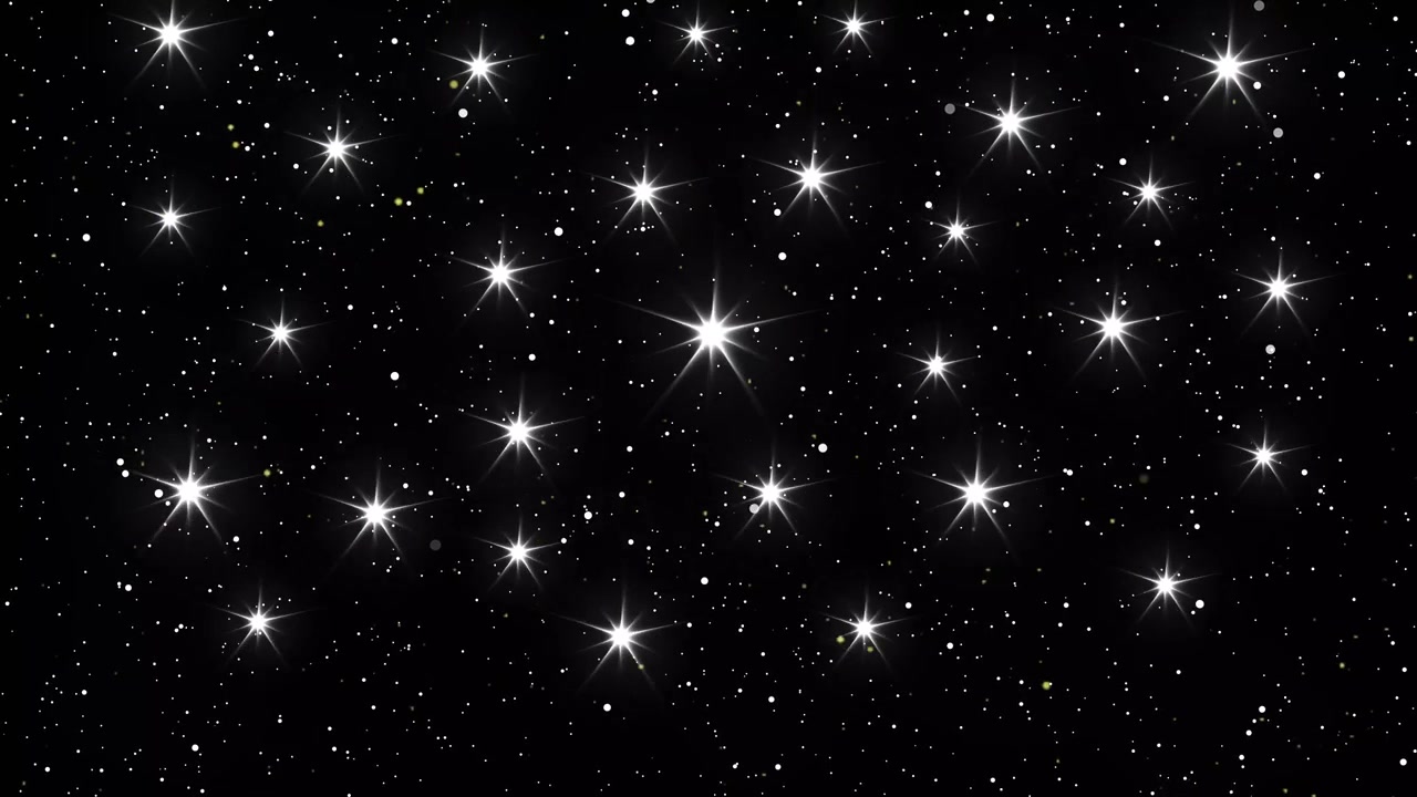 Stelle scintillanti animate su sfondo di cielo notturno scuro