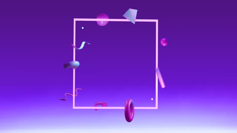 animación de formas 3d abstractas sobre un fondo púrpura