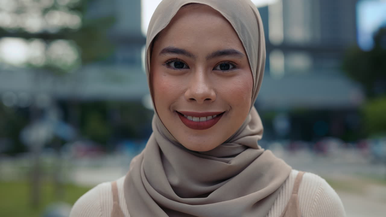 Portrait of a Muslim woman in the city