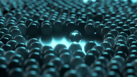 conjunto de esferas de vidrio dinámicas alrededor de una esfera de vidrio. concepto social. animación 3d