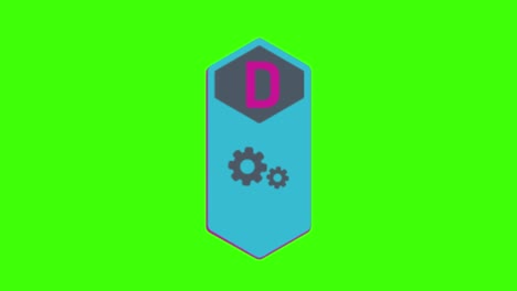 animación de un icono infográfico en un fondo de pantalla verde