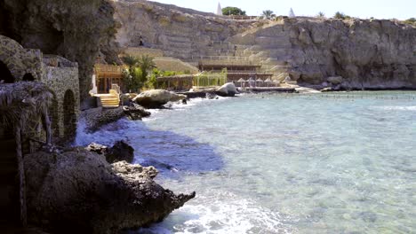 sea coast with rough cliffs