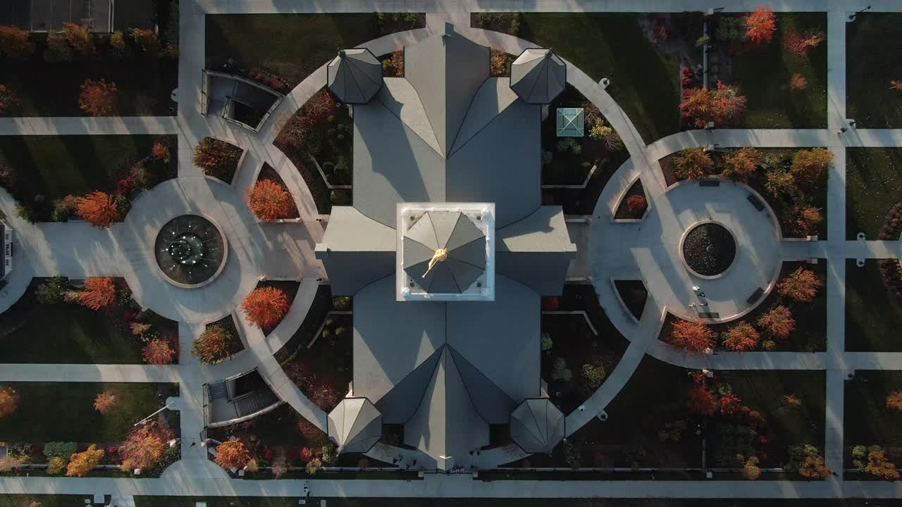 프로보 도심 lds 몰몬 사원 종교 건물 바로 위의 공중