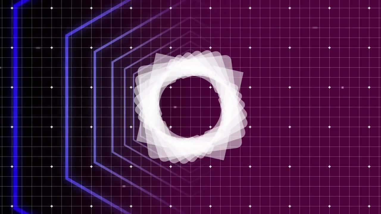 forma de hexágono rodeada por un cuadrado girando a su alrededor