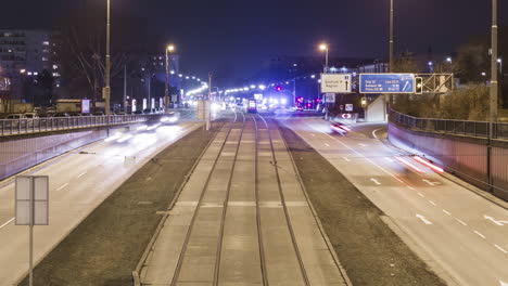 timelapse zoom-out of busy underpass in vienna, austria