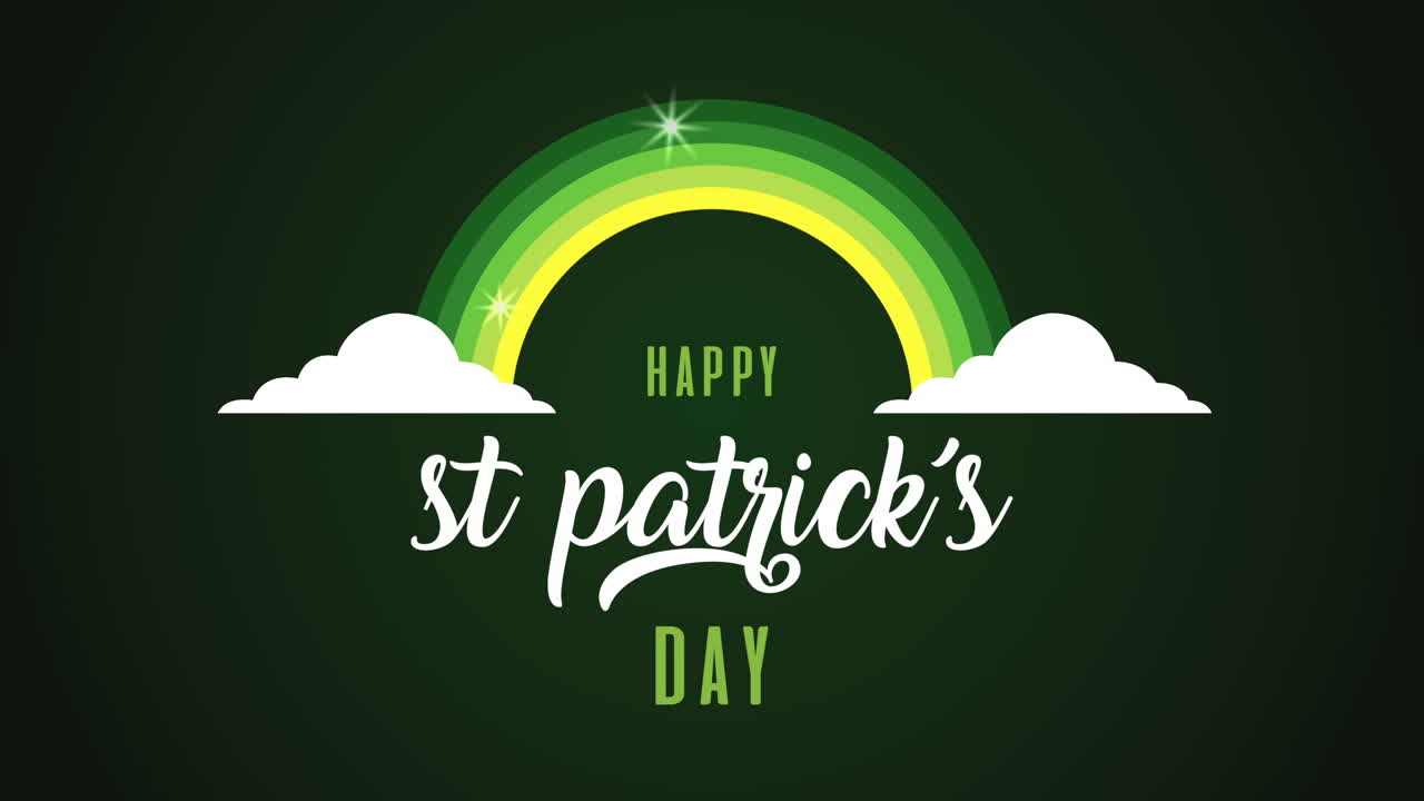 세인트 패트릭스 데이 애니메이션 카드, 글자와 무지개