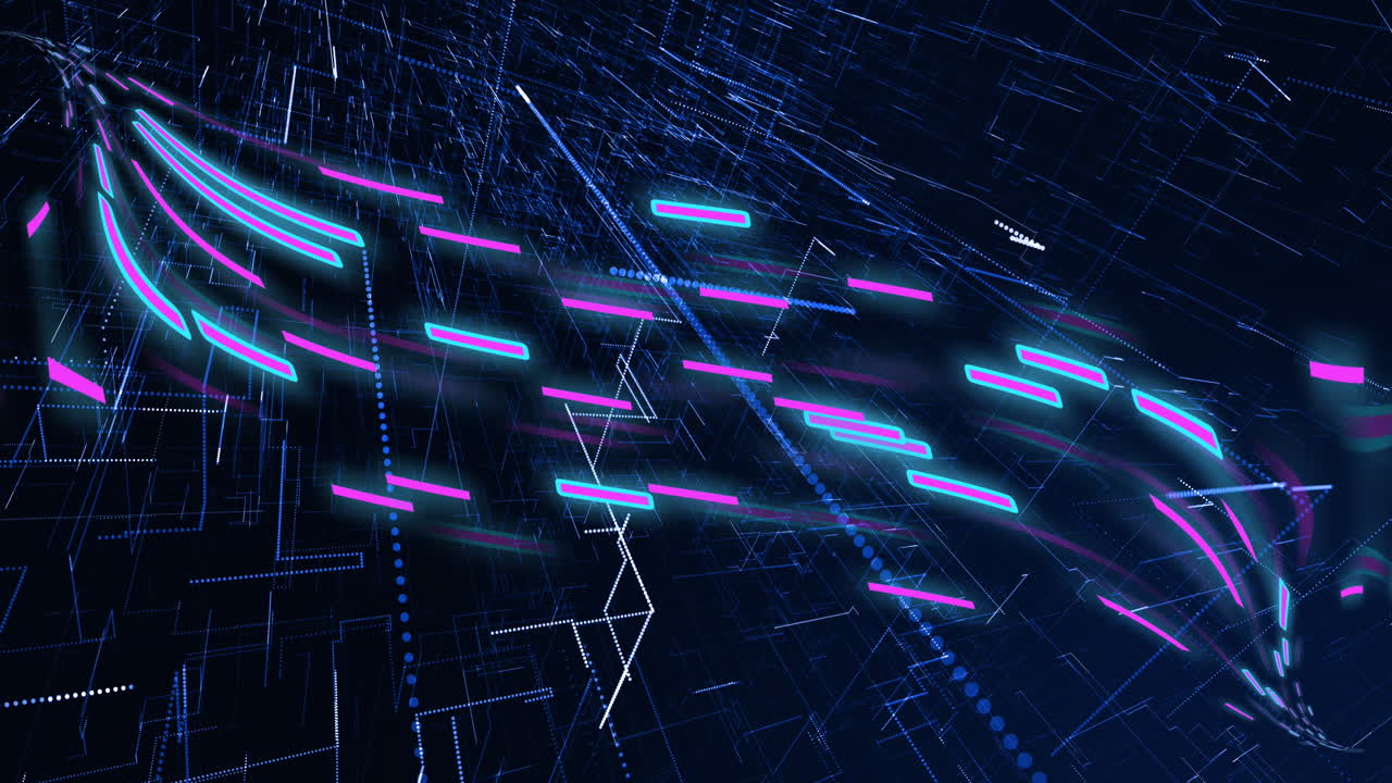 빠른 움직임으로 움직이는 데이터 전송의 반 ⁇ 이는 빛의 흔적의 애니메이션