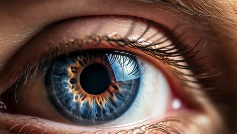 close up sequence capturing human eye pupil responding dynamically to varying light intensities, revealing intricate physiological dilation and constriction mechanisms