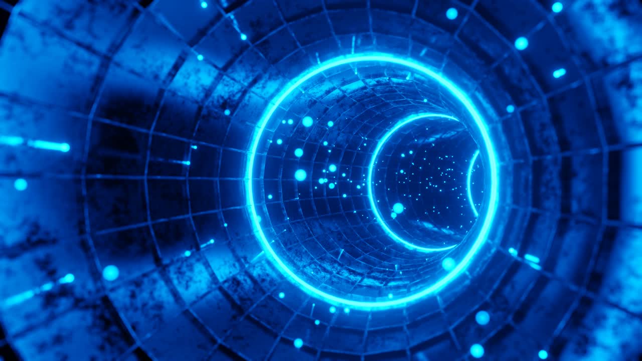 gráfico de movimiento de bucle sin costuras de volar en el círculo de remolino túnel digital