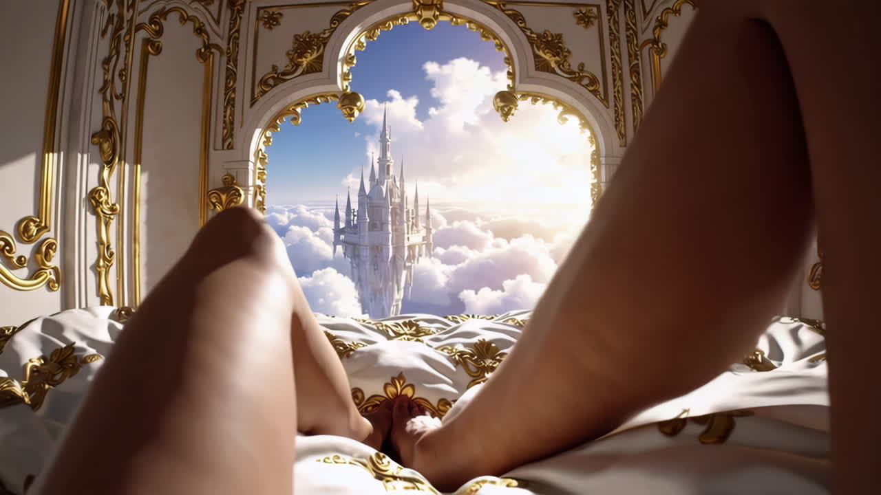 Camera da letto della principessa con vista sul castello
