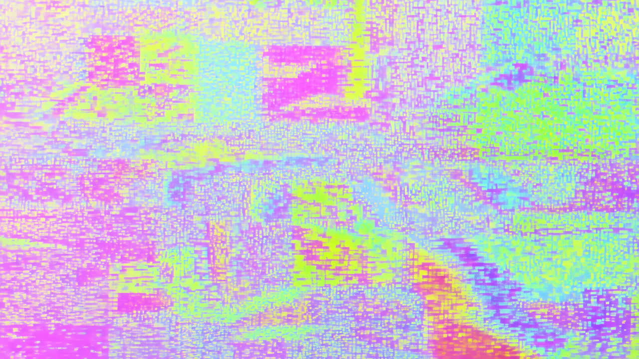 Zářivá abstraktní animace pozadí s digitálním glitch artem