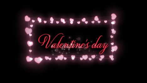 animation of valentines day on black background