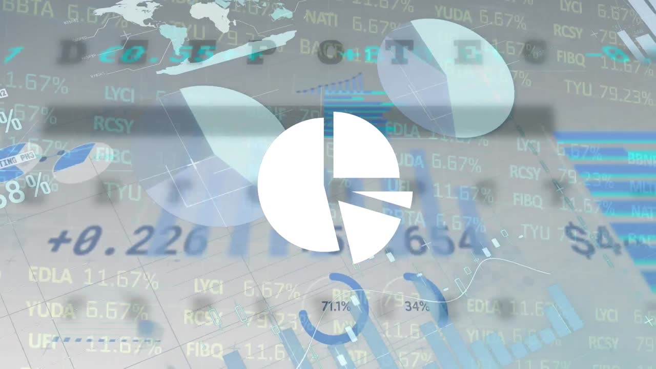 animación del procesamiento de datos sobre un fondo gris