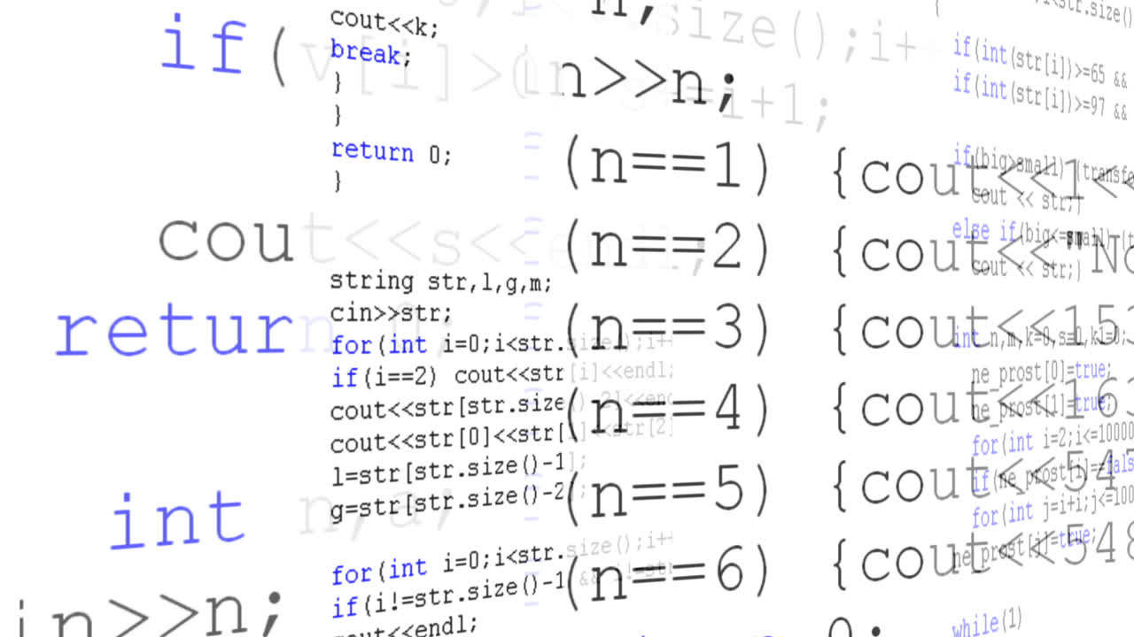 Source code on the monitor screen. Source code