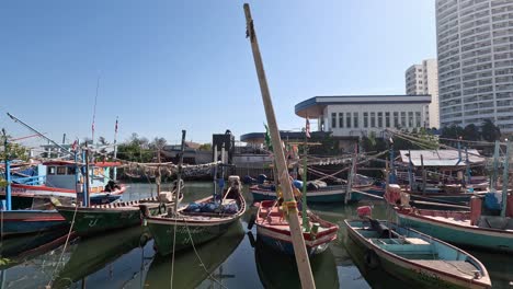 time-lapse of boats and city skyline over time.