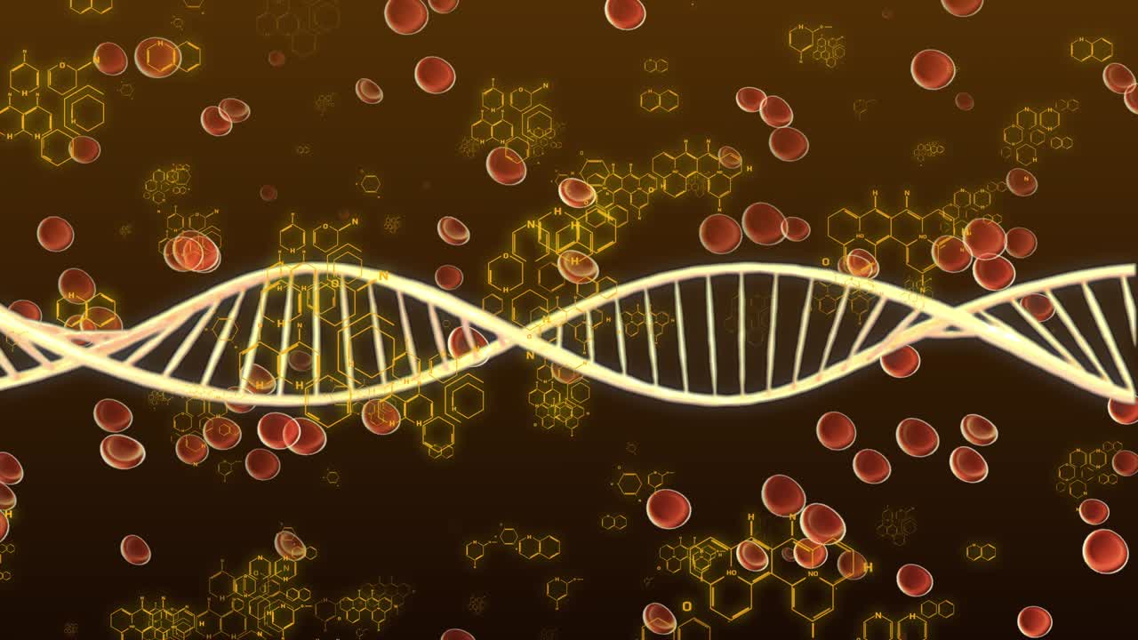 dna 이중 나선 3d 가상 현실 과학 현미경 모니터 애니메이션 배경