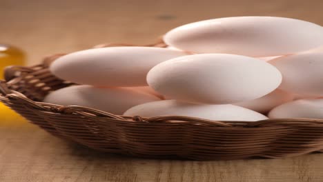 white eggs in a basket