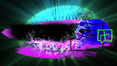 animación de formas abstractas coloridas sobre luces verdes
