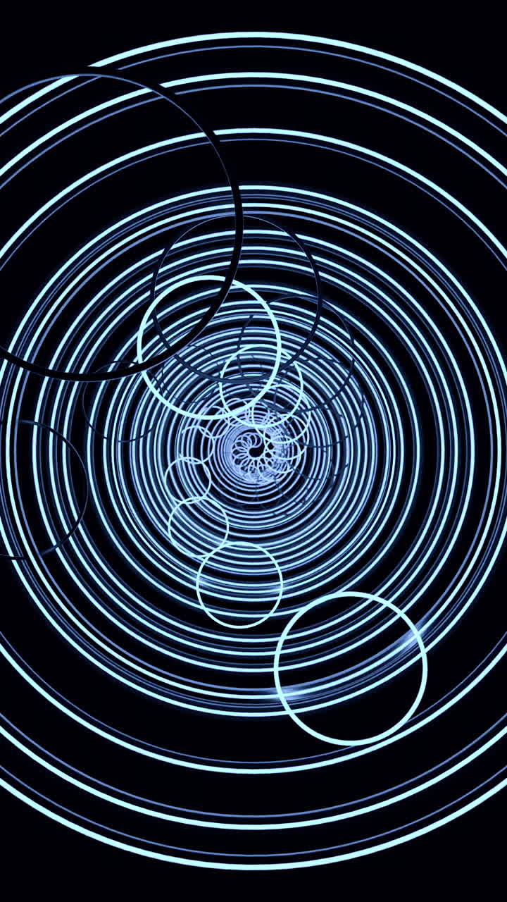 Abstract Tunnel of Glowing Circles