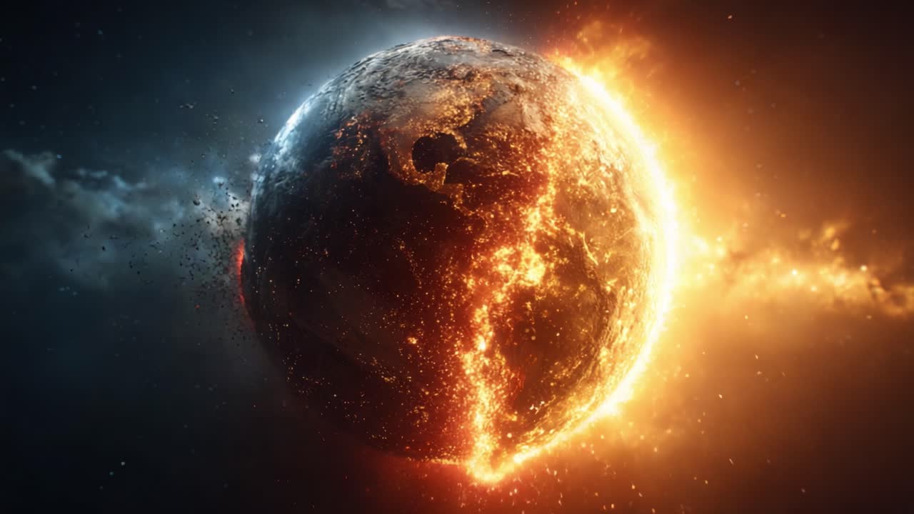 Dramatic Transformation of Earth Amid Cosmic Turmoil: A Glimpse into Apocalyptic Scenarios and Cataclysmic Events Shaping Our Planet's Future