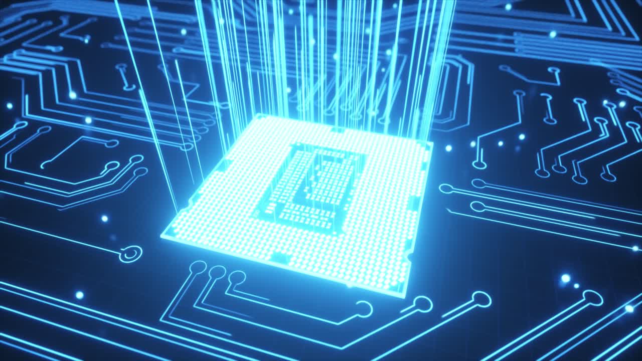 High-Tech CPU on Circuit Board