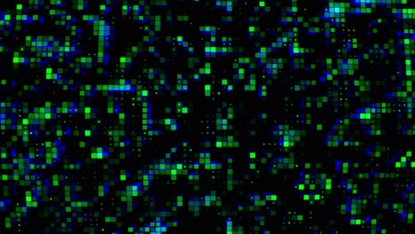 blue and green digital technologic squares representig data movement and transfer