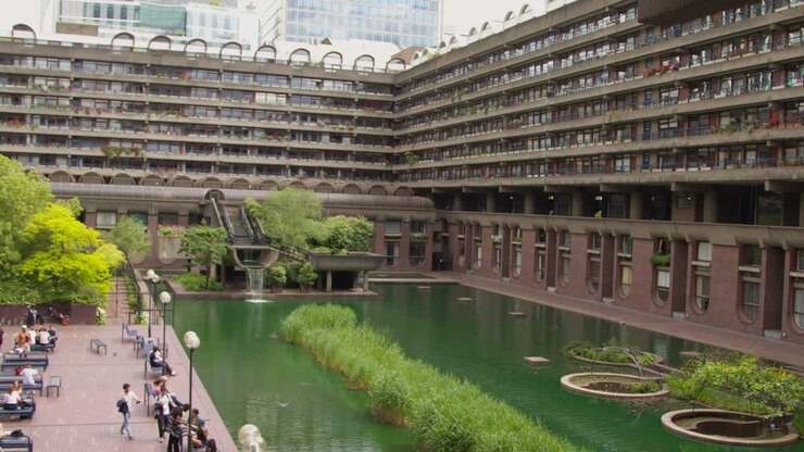 Exterior Of Residential Apartments In The Barbican Centre In City Of London UK
