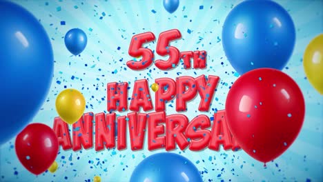 55th happy anniversary celebration with balloons