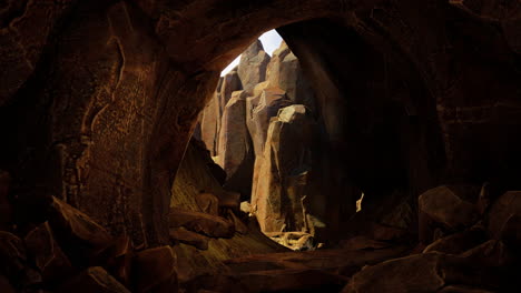 mysterious cave entrance in a rocky mountain