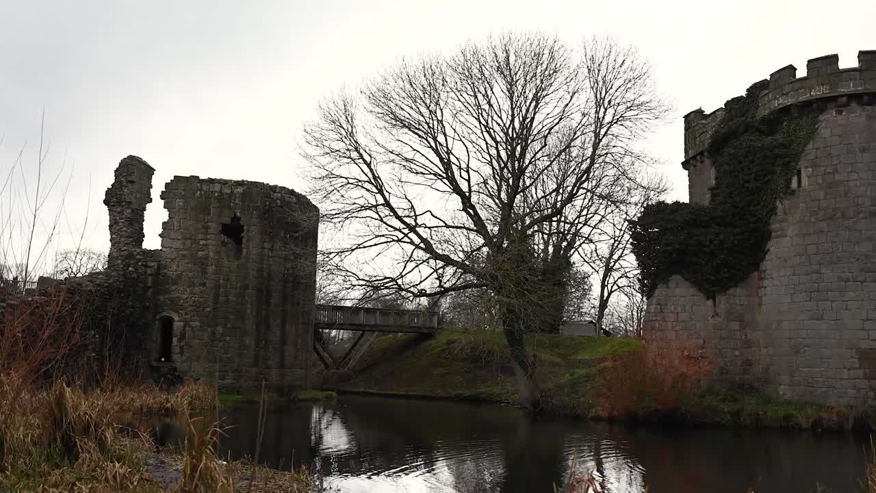 It's a cold day next to Whittington Castle, Oswestry, Shropshire, United Kingdom