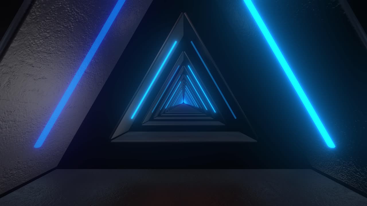 túnel de neón triangular