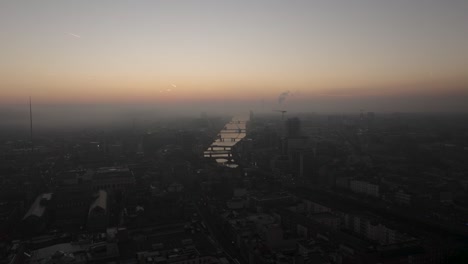 aerial view of dublin city at dawn
