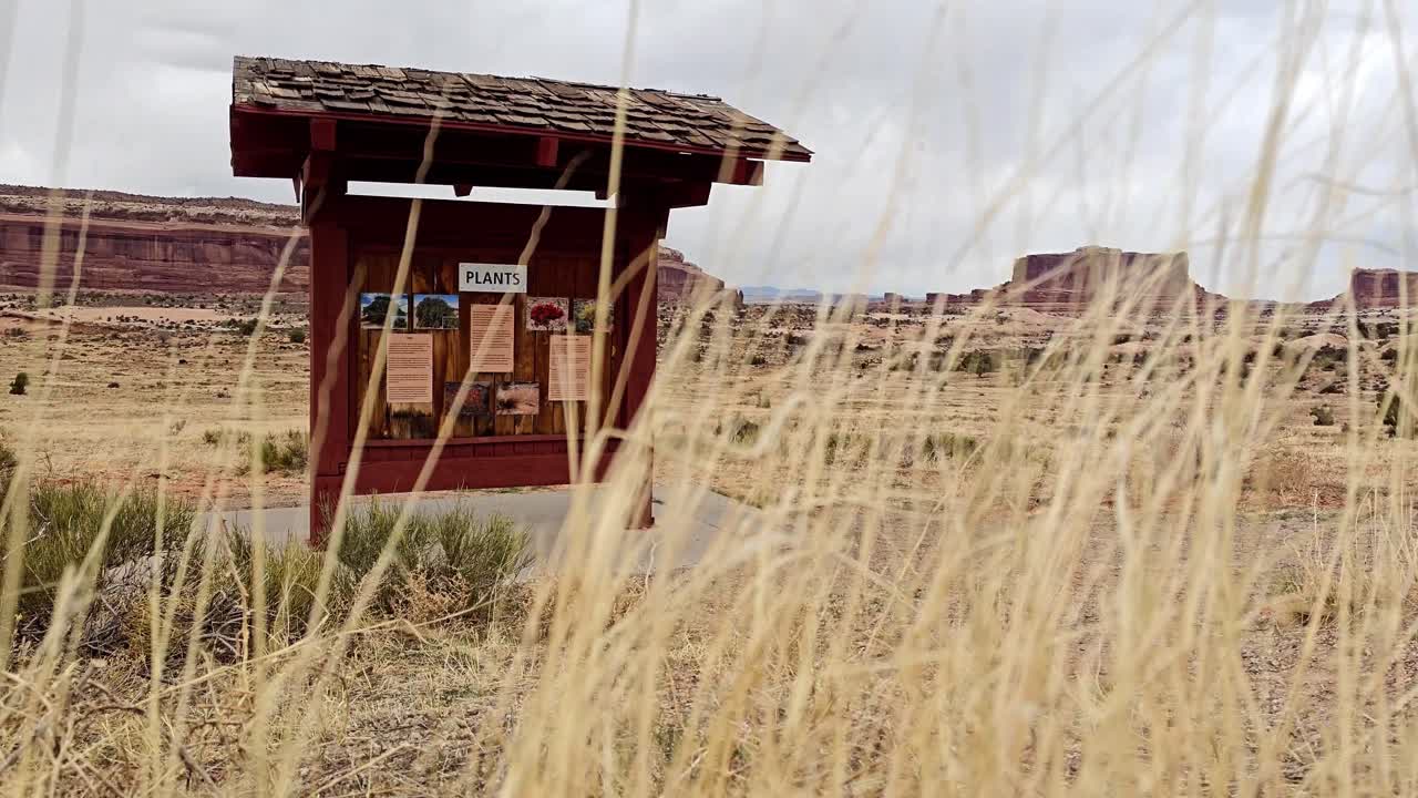 A Lonley Information Hut in Utah Red Rocks
