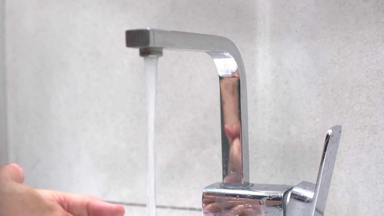 open the faucet to wash your hands then close the faucet