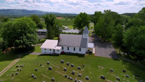 aerial fast pullout church chapel near abingdon and damascus virgina