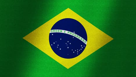 brazil flag. slow flutter of the canvas. fluctuation of the fabric.