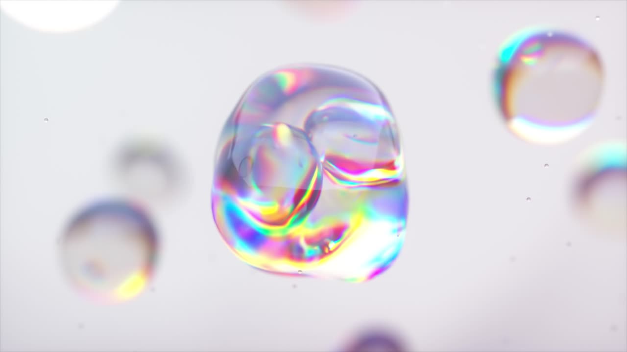 추상적인 iridescent 거품