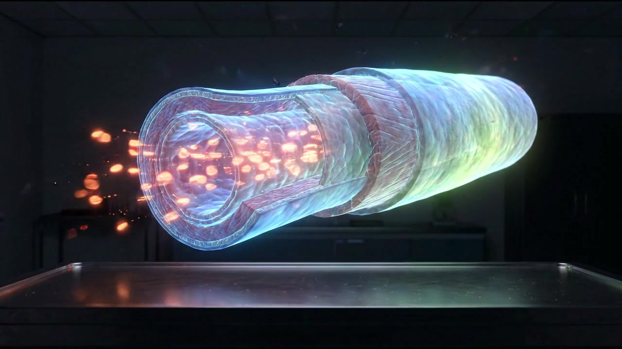 Holographic 3D Animation of Blood Flow Through an Artery