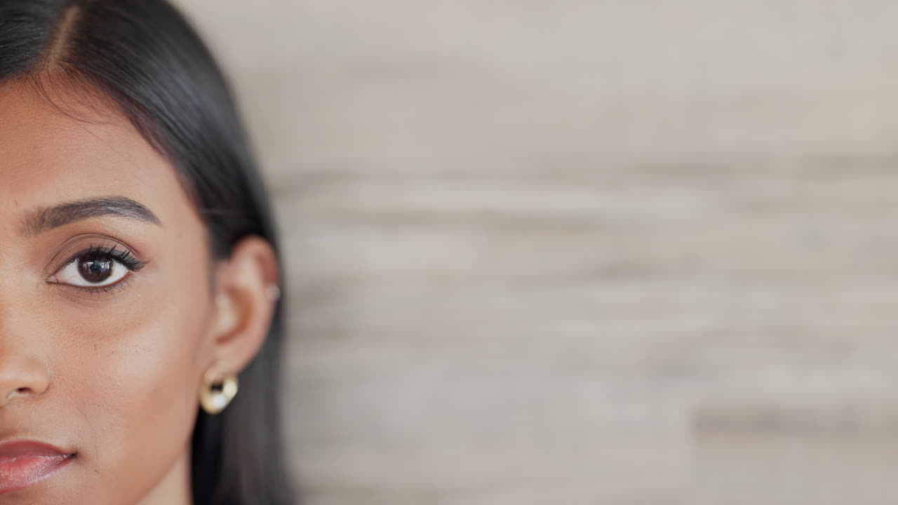 Closeup of half of a business woman's face