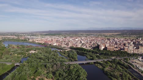 aerial view over talavera de la reina city in province of toledo