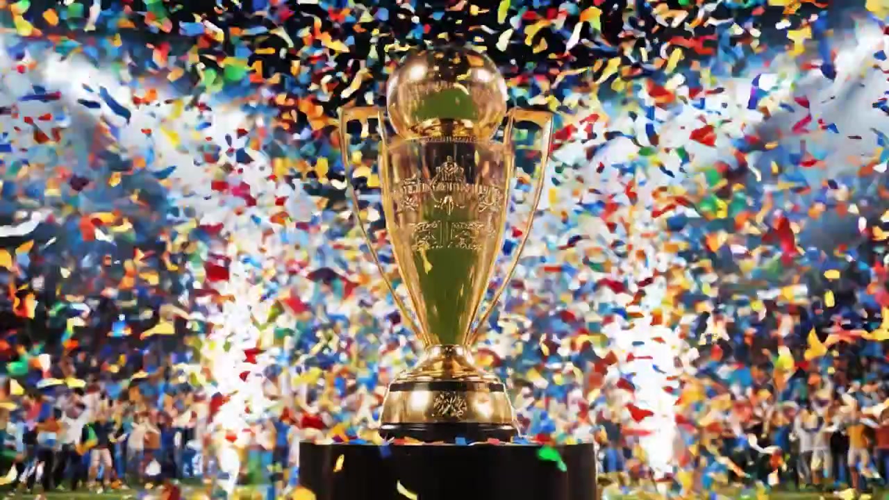 Una Spettacolare Celebrazione della Vittoria: Tifosi Entusiasti Acclamano i Loro Campioni Mentre Coriandoli Colorati Cadono Intorno al Trofeo Scintillante in un'Atmosfera Elettrizzante nell'Arena.