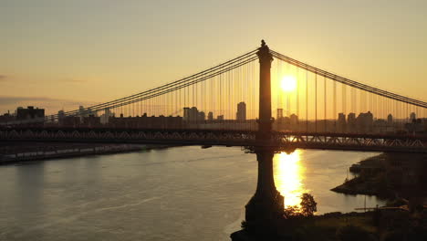 a view of the east river at sunrise