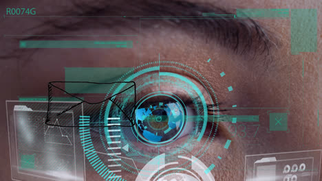 Animation of data processing over eye