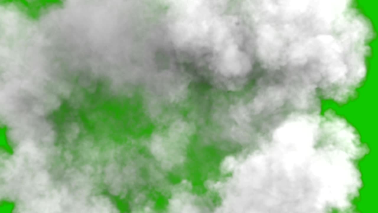 humo después de una fuerte explosión y onda de choque con pantalla verde.